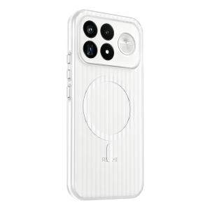 For Xiaomi POCO F9 Ultra Case Hard PC Transparent Corrugated Stripe Magnetic MagSafe Back Cover For POCO F9 Pro F9Ultra Shell