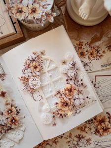 Fairy Lights Journal - READY STOCK/ art journaling/ scrapbook deco) - Yier: Kapok Vintage Tone floral PET tape