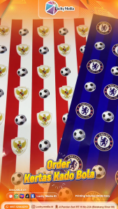 Kertas Kado Custom Logo Football Club Sepak Bola Gift Wrapping Paper Birthday Tim Soccer MU FCB JUVE