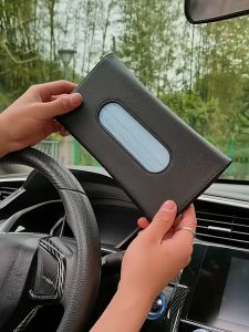 Car Tissue Box Holder | Universal | Sun Visor | PU Leather