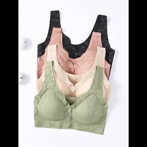 CB BR1765 Bra Wanita Seamless Pushup Bh Renda Lace Wanita Sport Kancing Depan Tanpa Kawat