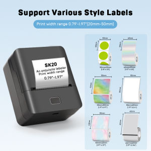KAYSION เครื่องพิมพ์ฉลากความร้อนแบบบลูทูธไร้สายขนาดเล็กพกพาได้เครื่องพิมพ์ป้ายผู้ผลิตสติกเกอร์สำหรับสำนักงานโรงเรียนห้องครัว