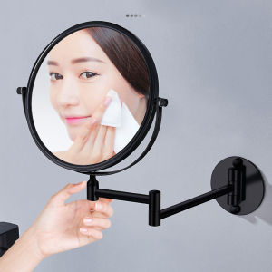 Gold/Black Frame 360 Degree Rotation Double-sided Circular Mirror Retractable and Fold Bathroom Mirror Wall Decorative Mirror