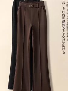 Quần vải nữ quần âu ống loe cạp cao dáng dài  vải mềm mịn co giãn mặc thoải mái hách dáng-Mã 161B