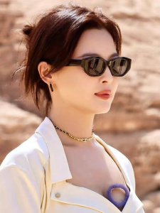 AIKENI | Retro Narrow Frame Cat Eye Oversized Face Friendly Celebrity Style Polarized Sunglasses