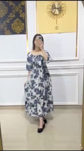 Godwin Collection - Dress Ribbon Sesil Dress Motif Bunga Super Cantik Ala Korean Style Dress Pantai Paling Trendy Dress Floral Hits