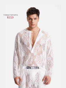 TOMATOPAPA | Handmade Custom Italian Lace Half-Open Neck Lace-Up Set