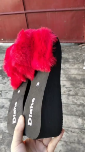 Comfy Faux Fur Platform Sandals for Women | Thick Sole Open Toe Wedge Sandals with Soft Fluffy Upper Lightweight EVA Non-Slip Sole Perfect for Beach & Casual Outings