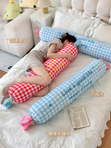 หมอนอิงยาวสำหรับนอนข้างเดียว หมอนอิงโซฟาแบบถอดได้ ผ้าขนแกะแบบแยกชิ้น หมอนอิงตกแต่งห้องนอนสำหรับผู้หญิง