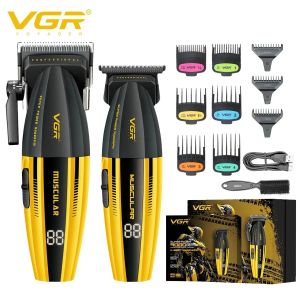 VGR Hair Trimmer Professional Hair Clipper Adjustable Hair Cutting Machine Rechargeable Metal Clippers and Trimmers Set V-285
