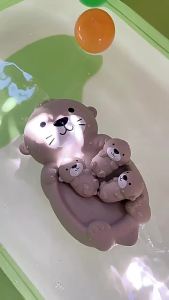 Childrens Bathroom Floating Animal Otter Sealed Floating Water Toys Infant Bath Shower Toys
