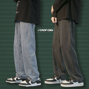 Quần Jeans Nam Ống Thẳng Rộng Màu Trơn Quần Dài Đến Sàn Thời Trang Mùa Xuân Giặt Nước Quần Jeans Thường Ngày Cho Nam Và Nữ