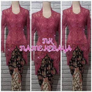 set kebaya pesta kebaya wisuda modern kebaya kerah sunda + longtorso dan rok lilit