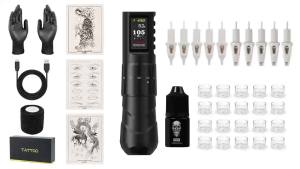 XNET | XNET Fist 370 Wireless Tattoo Machine Kit Tattoo Pen 1600mAh Battery Capacity Adjustable Stroke 2.0-4.2mm For Tattoo Artist