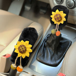 คันเกียร์รถยนต์สากลและฝาครอบเบรกมือ น่ารัก การ์ตูน ชุดตกแต่งตกแต่งภายในรถยนต์ โพลีเอสเตอร์ ฝูง