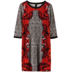 High-End Discount Autumnal Long-Sleeve Floral Print Dress Elegant Ladylike Style Casual Wear for Women 35-39 Years Old