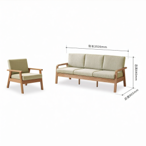 YUANSHI YUANSU | Solid Oak Sofa 3 Seater