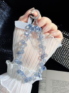 Crystal Gem Phone Chain Pendant Womens Transparent Light Blue Rhinestone New Arrival Mobile Phone Lanyard Summer Summer Pendant Lanyard Pendant Fancy Classy Original Short Satchel Beaded Card Back Clip