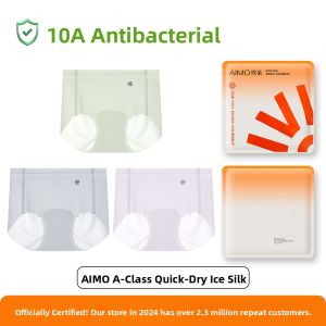 Aimo | Antibacterial Ice Silk Triangle Pants Womens Fitness Underwear Invisible No Trace Quick Dry Non Binding Mid Waist Cotton Crotch