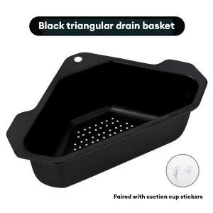 Corner sink filtersink filter anti clogging filtertriangular sink drain kitchen corner hanging suction drain basket sponge water storage filter stainless steel drain basket