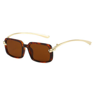 New Fashion Alloy Small Rectangle Knot Sunglasses for Women Vintage Brand Square Sun Glasses Men Ladies Black Driving Eyewear