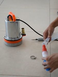 12V/24V/48V DC Submersible Water Pump: 2 Outlet High Flow Portable Small Electric Water Pump for Home Farm Irrigation