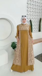 ERFA BUSANA Dianna Dress Gamis Hits Terbaru Simpel Cantik Elegan Bahan Crinkle Mix Tile Terbaru