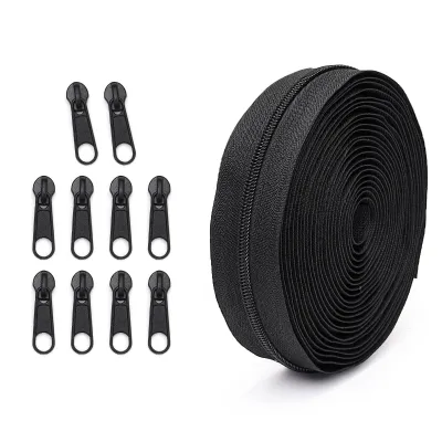 One set = 4.5 meters zipper + 10 zipper heads No. 3 nylon zipper slider of the same color as the zipper zipper for clothing