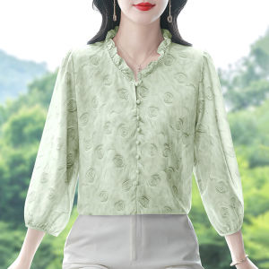 DAIXIANGFEIZI | Áo Blouse Chiffon Hoa Tay 3/4