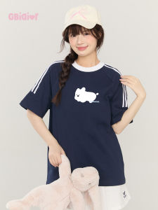 Áo Thun Cotton Tay Ngắn Dáng Rộng Cổ Tròn Phong Cách Ngọt Ngào Mùa Hè Gbiaior Thiết Kế Dệt Kim Mỹ Áo Thun Nữ