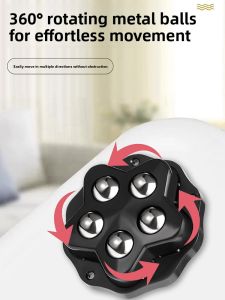 MONLEYTA | German Adhesive Universal Wheels Mini Nylon Steel Ball Bearings Silent Furniture Moving No Drilling Required Easy Slide Base