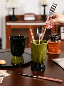 Hộp Đựng Thìa Gốm Sứ Kiểu Cũ Hộp Đựng Thìa Bằng Gốm Tròn Để Nhà Bếp Dùng Tại Nhà Hộp Đựng Thìa Chống Nấm Mốc Mới Hộp Đựng Thìa