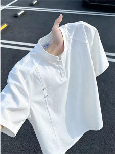 Cool Feeling Henry Neck Deconstructed Stylish T-shirt