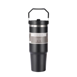 Stainless Steel Large Capacity Insulated Thermos Ice King Cup Portable Car Use Straw Cold Preservation Cup Printed RS Brand