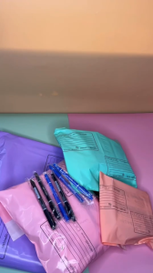 ถุงไปรษณีย์พาสติก แบบสีพาสเทล ซองไปรษณีย์พลาสติก ซองไปรษณีย์พลาสติก รุ่นจ่าหน้า 50 ใบ