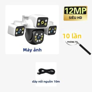 PEGATAH 6K 12MP PTZ Camera WiFi Ngoài Trời 10X Zoom Ba Ống Kính Hệ Thống Báo Động An Ninh Theo Dõi Tự Động Để Sử Dụng Trong Nhà/ngoài Trời