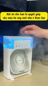 Quạt Điều Hòa Phun Sương Hơi Nước Mini Để Bàn 3 Chế Độ Tích Hợp Led Chế Độ Hẹn Giờ Sử Dụng Cổng Sạc USB Tiện Dụng