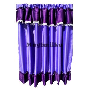 Gorden Kolong Dapur Polos Premium Renda Warna Ungu Lavender