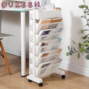 DUKEEN Removable Desk Bookcase Floor To Floor Student Book Bag Hanging Reading Rack Book Organizing Artifact Book Storage Shelf