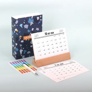 Minimal Ins MUJI Style Replaceable Calendar Wooden Base Calendar