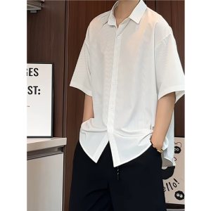 Lightweight Ice-silk Cooling Short Sleeve Stylish Comfortable Versatile Casual Shirt