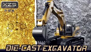 Alloy RC Excavator Toys 2.4G Remote Control 360° Rotation Engineering Vehicle Toy 1:24 Excavator