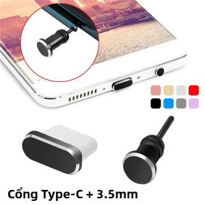 Nút Bịt Bụi USB C Cho Cổng Sạc Điện Thoại Và Giắc Cắm Tai Nghe 3.5mm Tương Thích Với Samsung iPhone Huawei Xiaomi - Phụ Kiện Chống Bụi