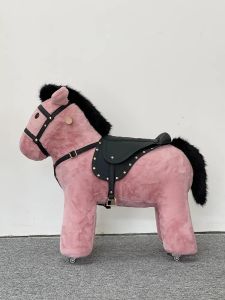 Cartoon Animal Shaped Childrens Small Horse Stool with Wheel Horse Chair Creative Gift Pony Sliding Horse Riding