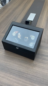 6+6 Automatic Watch Winder Box Watch Winder for Automatic Watches with Super Quiet Motor Blue Backlight and Foam Pad 4 Rotation Modes Luxury