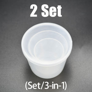 Topranc Carp Fishing Bait Mixing Measuring Cups 3Pcs Stackable Plastic Mixing Cup Set with Lids for Anglers