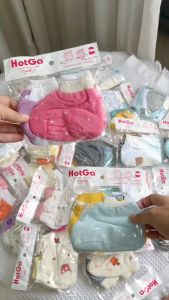 Combo 3 đôi bao chân cho bé sơ sinh HotGa vải cotton mềm mịn Màu sắc ngẫu nhiên