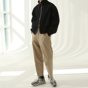 DAVID&ME | Design Stand-collar Zipper Trendy Streetwear Short Jacket