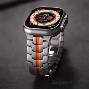 Sanptoch สายรัด IWatch สแตนเลสสุดหรูสำหรับ Apple Watch 38mmขนาด 40-45มม ความแม่นยำสูงแถบเหล็กสำหรับ IWatch Series 9/8/7/6/5/4 /Se/ Ultra2 สร้อยข้อมือวงแหวนที่ทนทาน