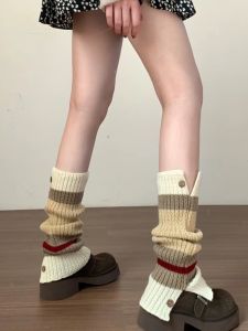 ถุงเท้าถักแบบมีส่วนผสมสีสันสดใสสำหรับฤดูใบไม้ร่วงและฤดูหนาว ถุงเท้าถักแบบยาวถึงเข่าสำหรับผู้หญิง ถุงเท้ากันหนาวแบบลำลอง